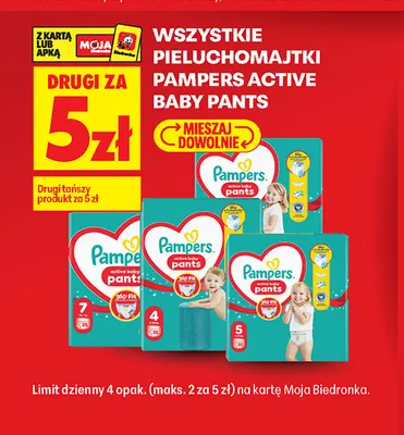 Pieluchomajtki Pampers Active Baby Pants promocja w Biedronka