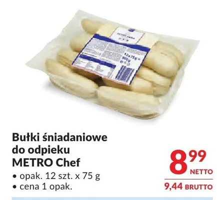 Bułki śniadaniowe do odpieku METRO Chef promocja w Makro