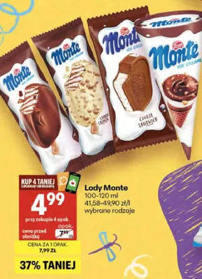Lody Monte promocja w Delikatesy Centrum