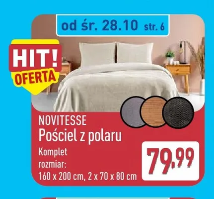 Pościel z polaru Novitesse 160x200 cm promocja w Aldi