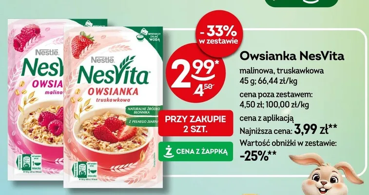 Owsianka malinowa, truskawkowa promocja w Żabka