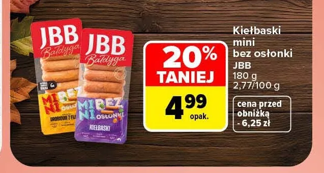 Kiełbaski mini bez osłonki JBB 180 g promocja w Carrefour