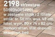 Zestaw mebli obrotowych Palm promocja w Castorama