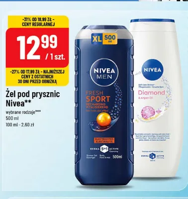 Żel pod prysznic Nivea Men Fresh Sport promocja w POLOmarket