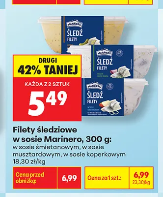 Filety śledziowe w sosie koperkowym Marinero promocja w Biedronka