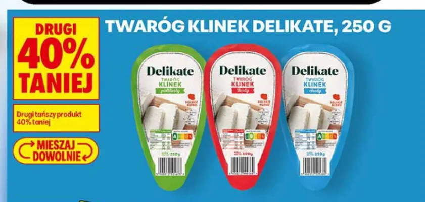 Twaróg klinek Delikate promocja w Biedronka