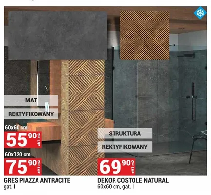 Gres Piazza Antracite 60x60 cm gat. I promocja w Merkury Market