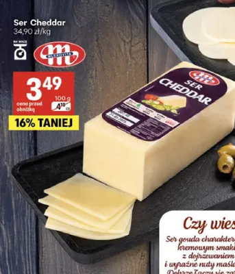 Ser cheddar Mlekovita promocja w Delikatesy Centrum