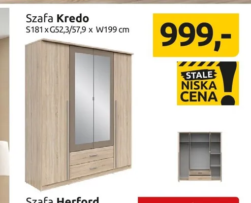 Szafa Kredo S181xG52,3/57,9xW199cm promocja w Black Red White