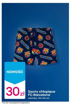 Szorty chłopięce FC Barcelona promocja w Pepco
