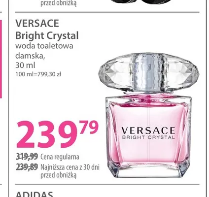 Woda toaletowa damska Versace Bright Crystal promocja w Hebe