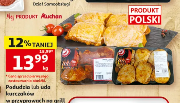 Podudzia kurczaków w przyprawach na grill promocja w Auchan