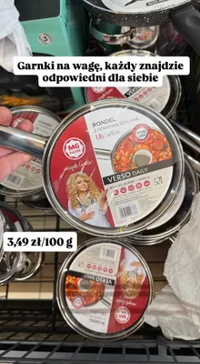 Garnki na wagę różne rodzaje 100g promocja w Biedronka