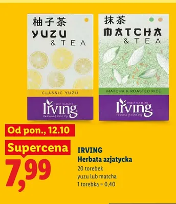 Herbata azjatycka matcha Irving promocja w Lidl