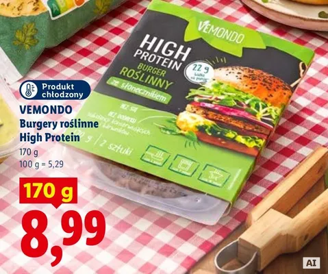 Burgery roślinne High Protein Vemondo promocja w Lidl