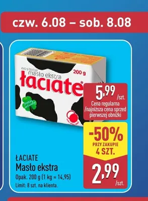 Masło ekstra Łaciate promocja w Aldi