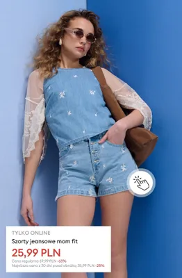 Szorty jeansowe mom fit promocja w Sinsay