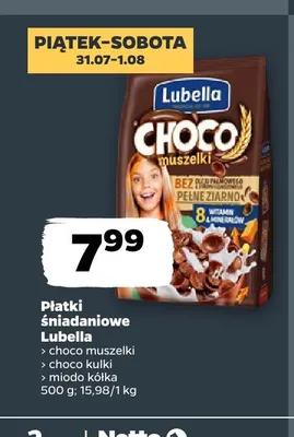 Płatki śniadaniowe Lubella choco muszelki promocja w Netto