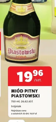 Miód Pitny Piastowski Trójniak promocja w Stokrotka