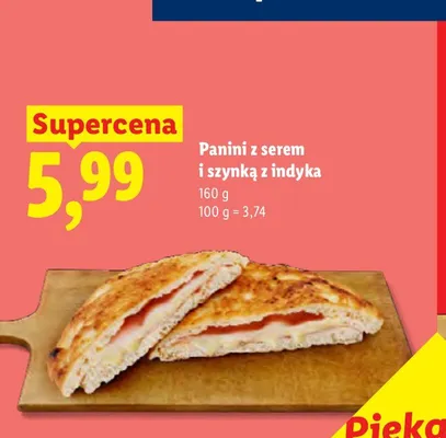 Panini z serem i szynką z indyka promocja w Lidl