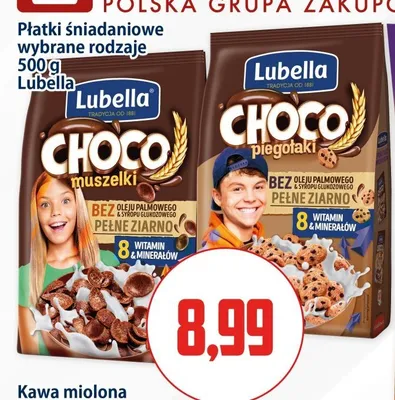 Płatki śniadaniowe Lubella Choco muszelki promocja w Kupiec