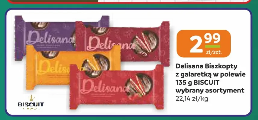 Biszkopty z galaretką w polewie Delisana promocja w Społem Częstochowa