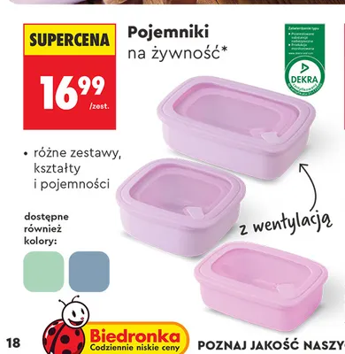 Pojemniki na żywność z wentylacją promocja w Biedronka