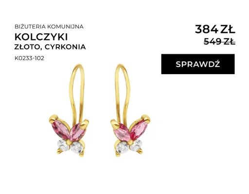 Kolczyki złoto, cyrkonia promocja w Briju