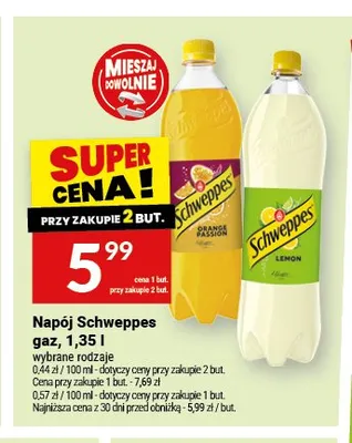 Napój Schweppes Lemon promocja w Twój Market