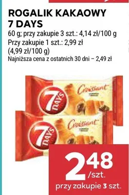 Rogalik kakaowy 7 days promocja w Stokrotka