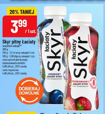 Skyr pitny Łaciate truskawkowy promocja w POLOmarket