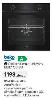 Piekarnik multifunkcyjny beko BBIE17301BD promocja w Castorama