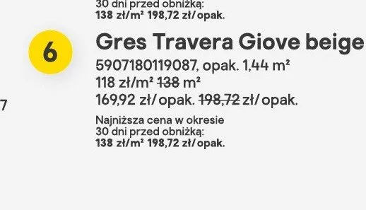Gres Travera Giove beige promocja w Castorama