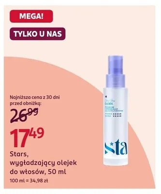 Wygładzający olejek do włosów Stars promocja w Rossmann