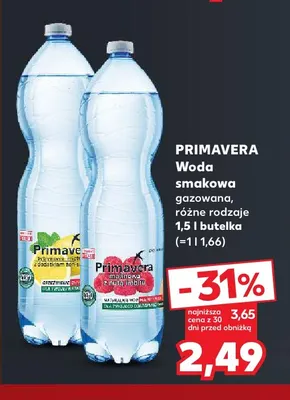 Woda smakowa gazowana Primavera promocja w Kaufland