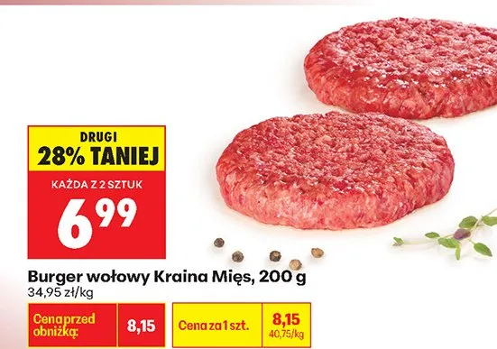 Burger wołowy promocja w Biedronka