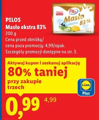 Masło ekstra 83% promocja w Lidl
