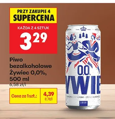 Piwo bezalkoholowe Żywiec 0,0% promocja w Biedronka