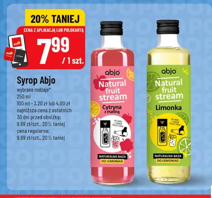 Syrop Abjo Natural fruit stream Limonka promocja w POLOmarket