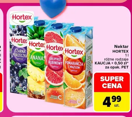 Nektar Hortex grejpfrut rubinowy promocja w Carrefour Market