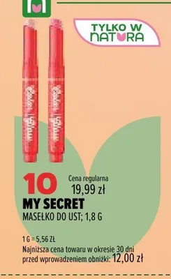 Masełko do ust My Secret promocja w Drogerie Natura