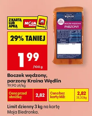 Boczek wędzony parzony Kraina promocja w Biedronka