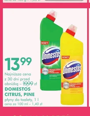Płyn do toalety Domestos Citrus promocja w Super-Pharm