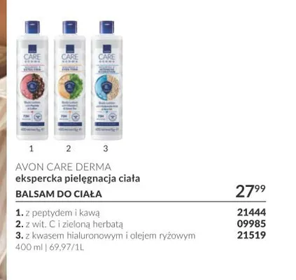 Balsam do ciała z wit. C i zieloną herbatą Avon Care Derma promocja w AVON
