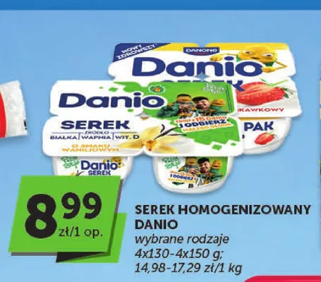 Serek homogenizowany Danio o smaku waniliowym 4-pak promocja w Groszek