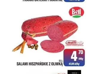 Salami hiszpańskie z oliwką Bell promocja w Tomi Markt