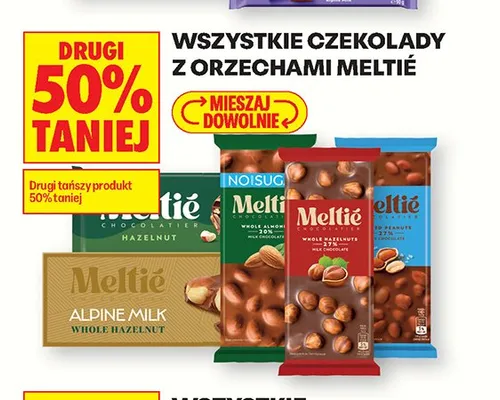 Czekolady z orzechami Meltie promocja w Biedronka