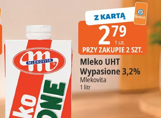 Mleko wypasione 2% Mlekovita promocja w Leclerc