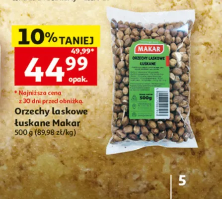 Orzechy laskowe łuskane Makar promocja w Auchan