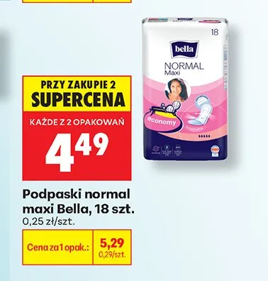 Podpaski normal maxi Bella promocja w Biedronka